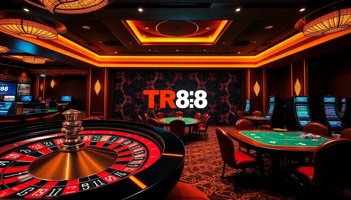 Experience the thrill of casino games at TR88, featuring exciting roulette and poker action.