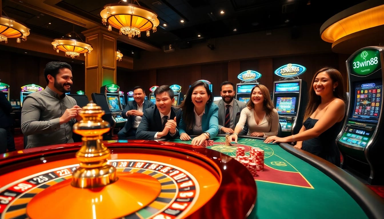 See players enjoying dynamic casino games at 33win68, showcasing an exciting gambling atmosphere.