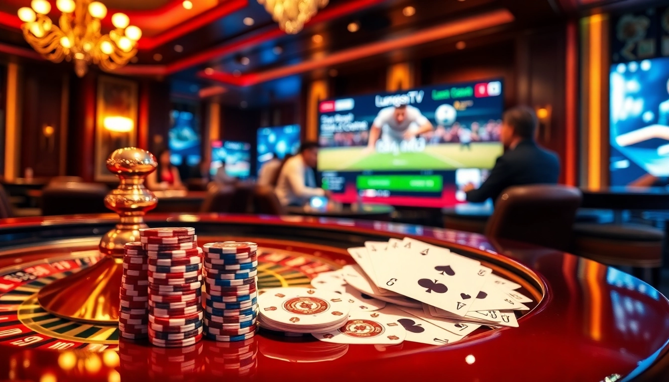 Experience thrilling gambling action at https://luongsontv5.com/ with live streaming and vibrant casino visuals.