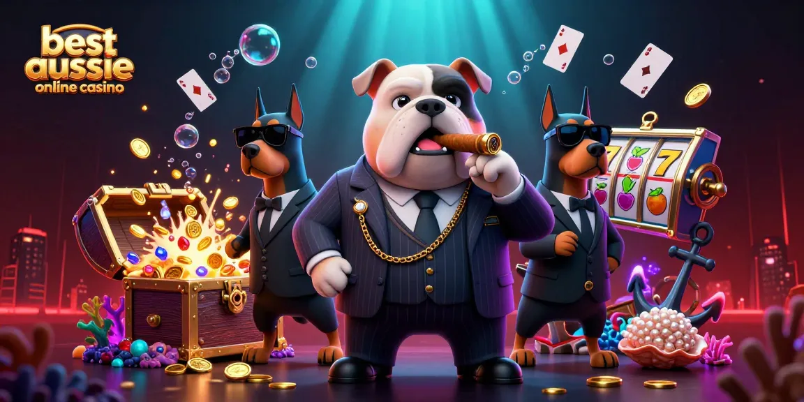 Engage with the best aussie online casino in a vibrant scene of a bulldog boss and dynamic game elements.