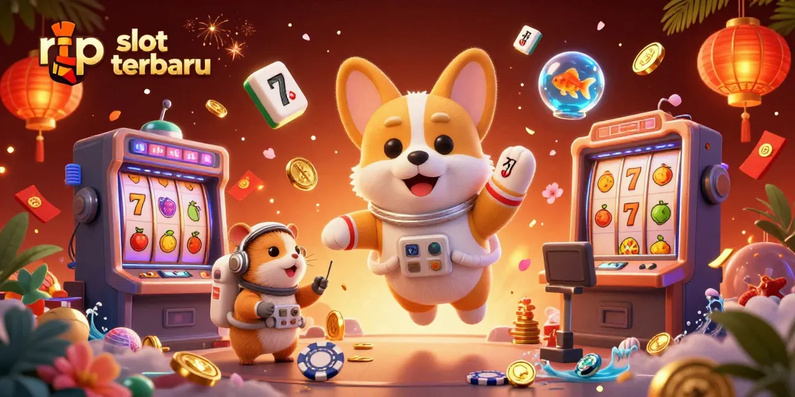 Engage with the exciting rtp slot terbaru scene of a 3D cartoon casino in space featuring vibrant characters and dynamic elements.