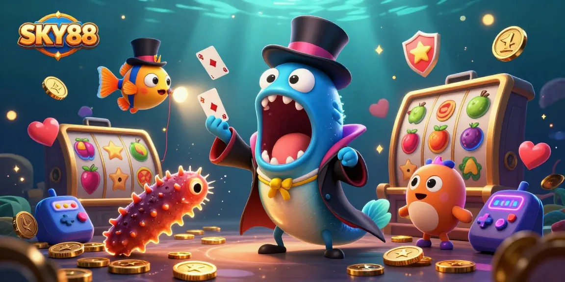 Experience the magic of winning games at SKY88 with unique 3D characters showcasing thrilling casino elements
