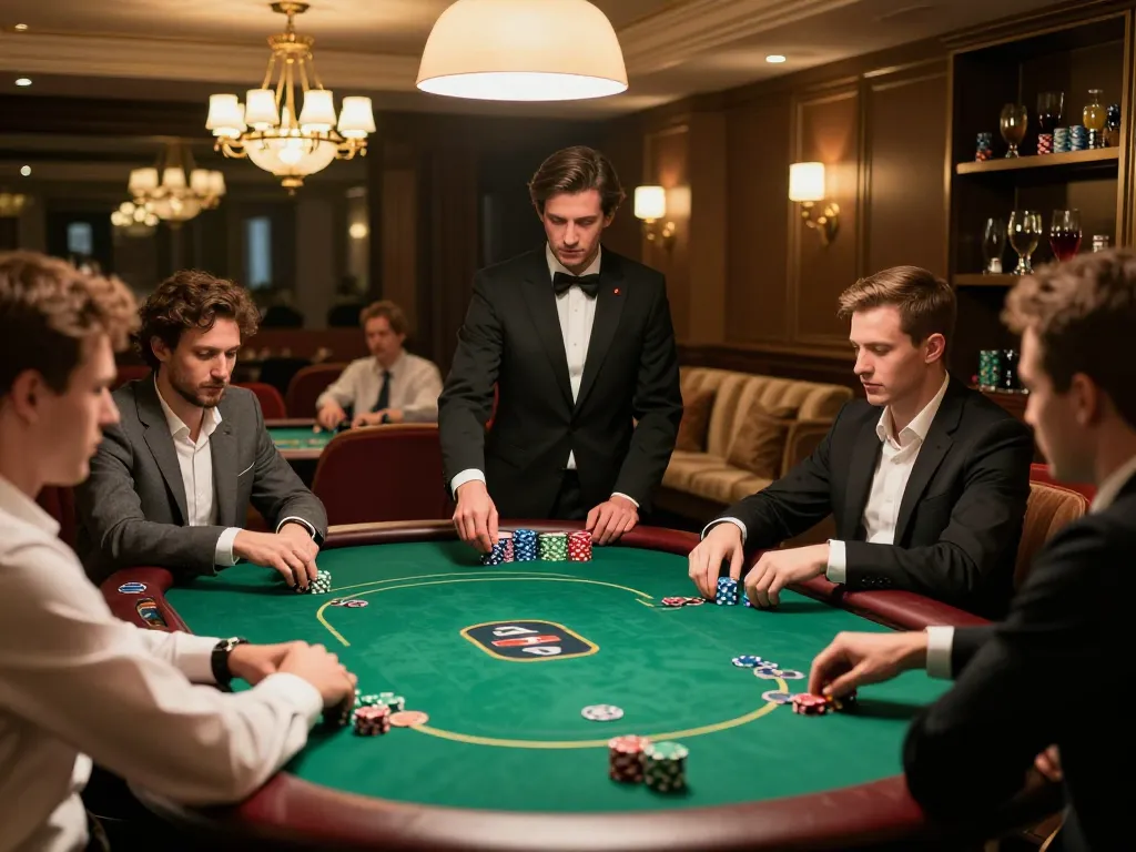 iwin club poker night with players enjoying high-stakes action in an elegant gaming lounge.