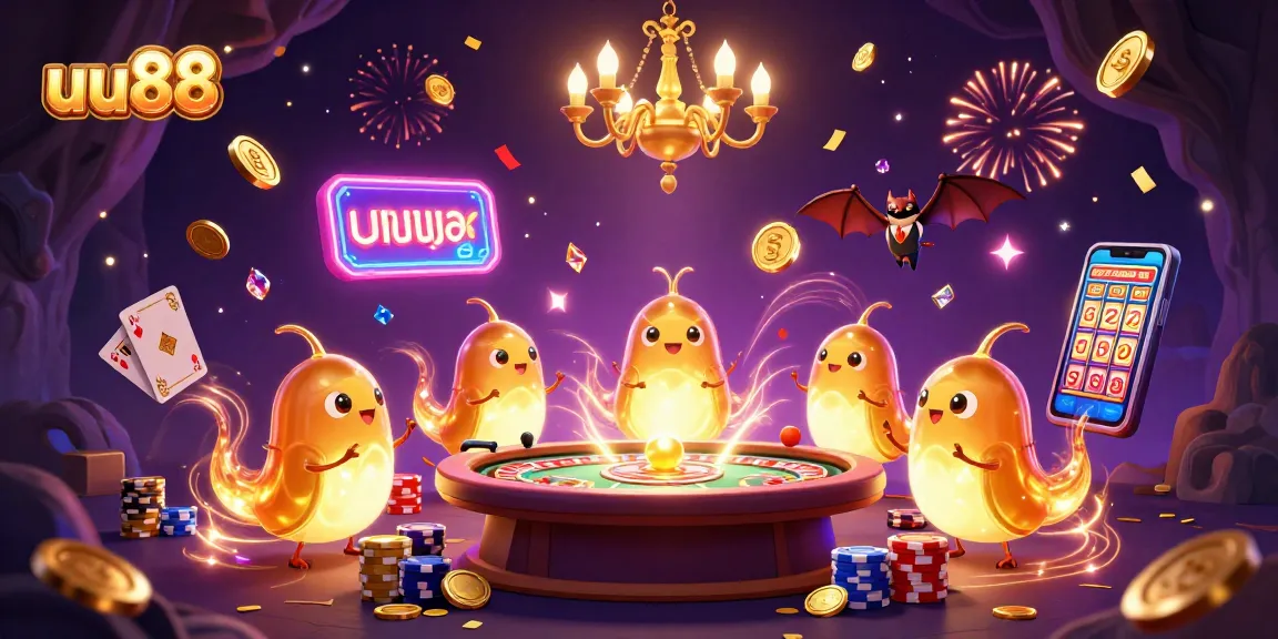 Experience the thrill of uu88 as glowworms illuminate a vibrant casino scene filled with excitement.