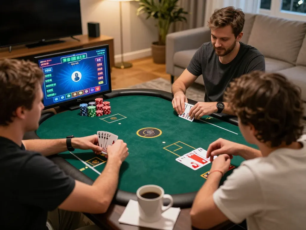 Gambling on the 789win link 789win with intense poker gameplay from a cozy home setup