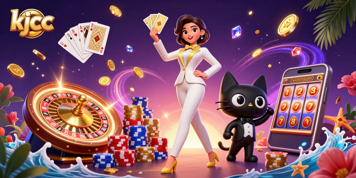 Experience thrilling gaming at kjcc with glamorous scenes of poker action and vibrant casino elements.