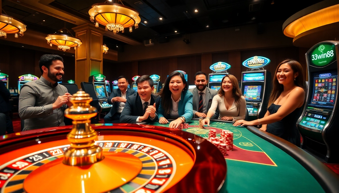See players enjoying dynamic casino games at 33win68, showcasing an exciting gambling atmosphere.