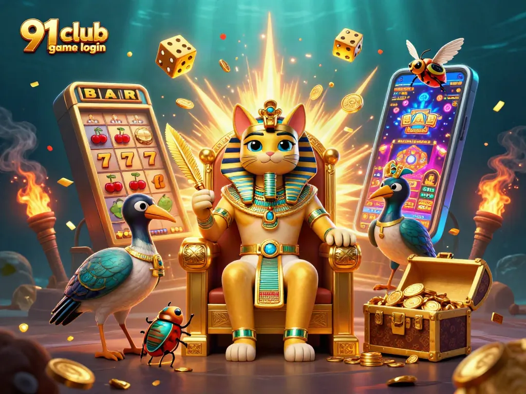 Experience the thrill of the 91 club game login with vibrant casino elements and characters.