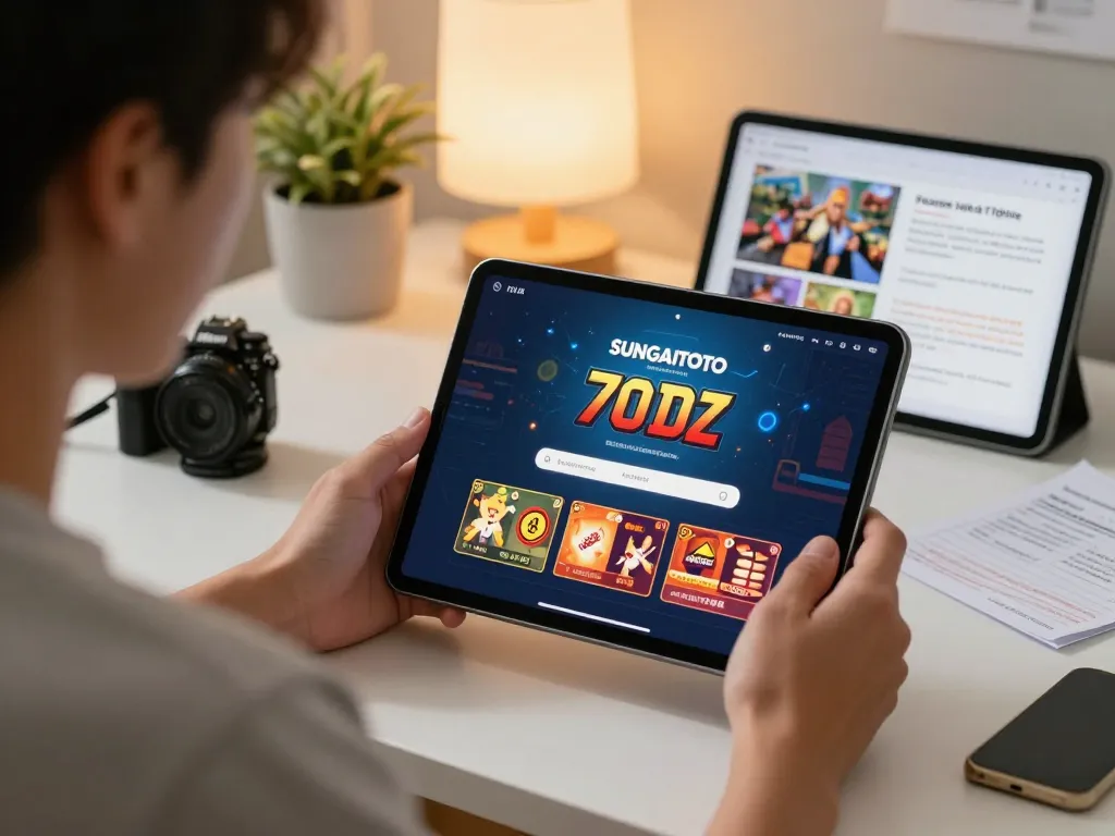 SUNGAITOTO login interface on tablet showcasing online lottery betting, reflecting strategic gameplay.