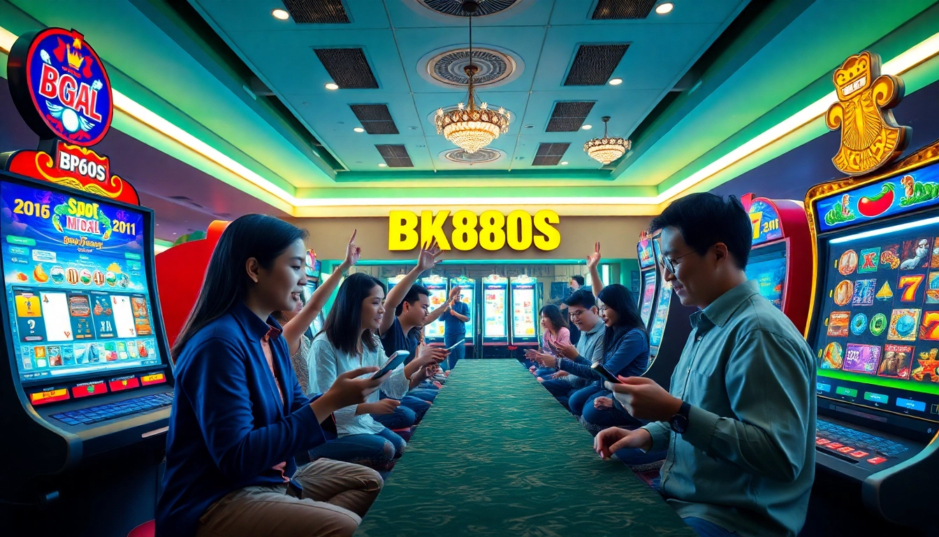 Engaging gambling scene showcasing players on bk860s.com enjoying diverse games with a modern and secure interface.