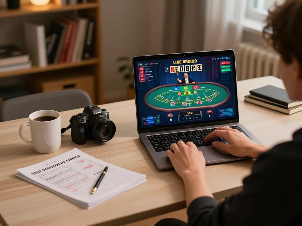Player engaging in live casino gaming on hz88 platform with modern desk setup.