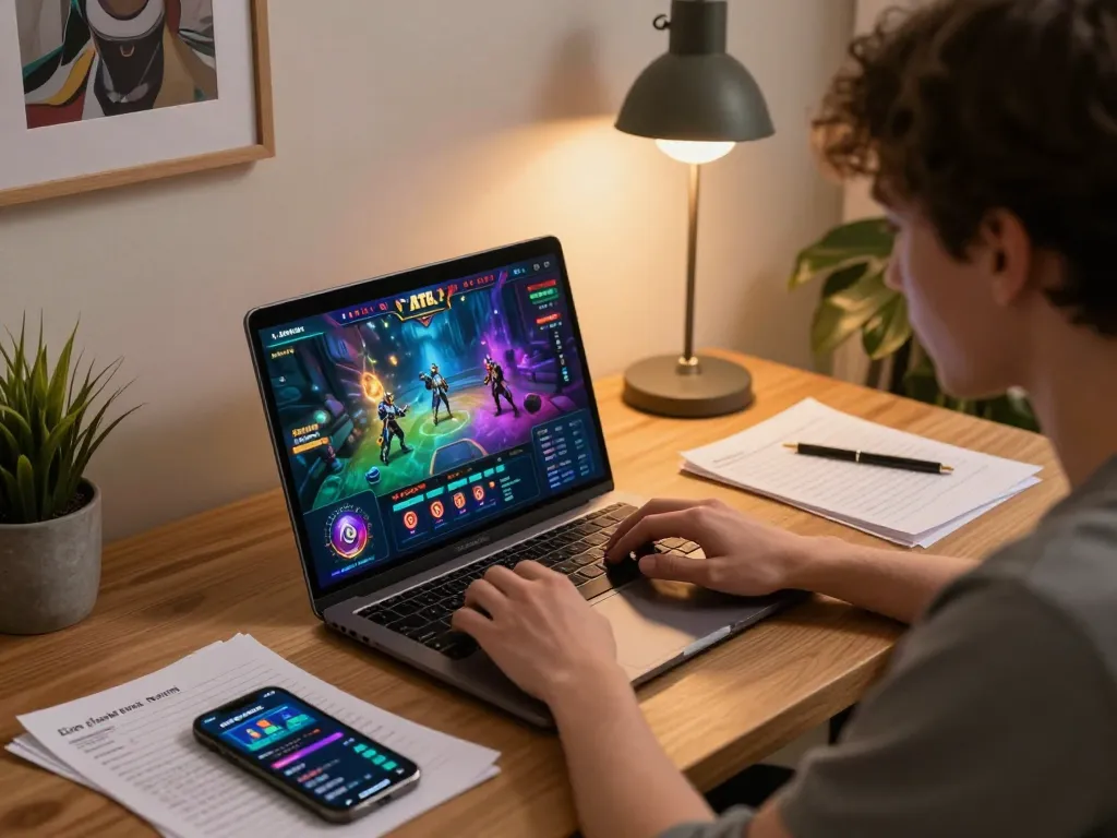 Engaged player utilizing the Liên minh ATQ online casino platform, showing interactive gaming interface with strategic notes
