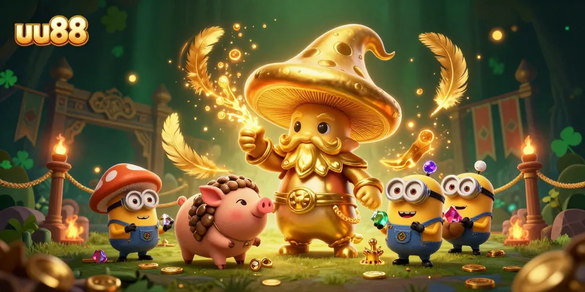 Experience thrilling gaming with uu88's enchanted mushroom wizard and treasures galore.