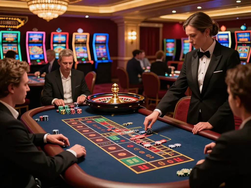 Experience strategic gameplay at 789win roulette table with engaged players and dynamic croupier.