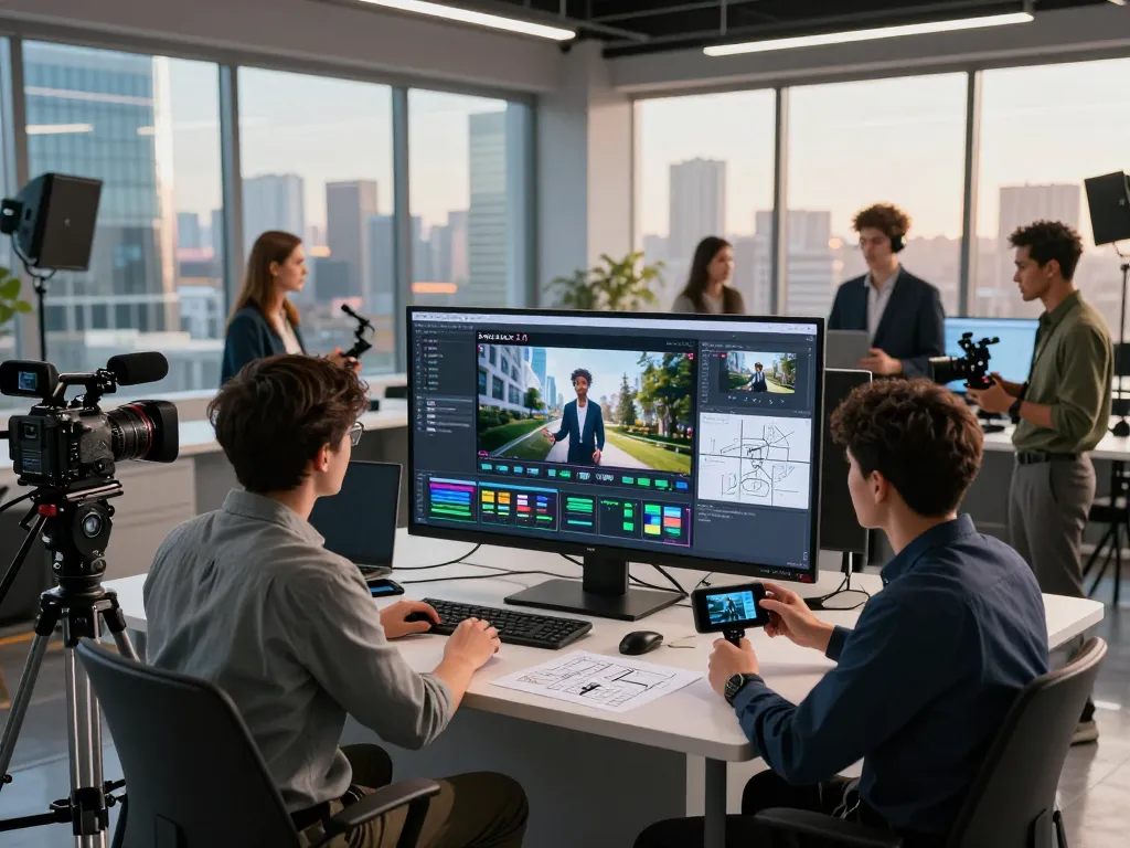 Creating AI-generated videos with Seedance 2.0 ai in a modern studio environment.