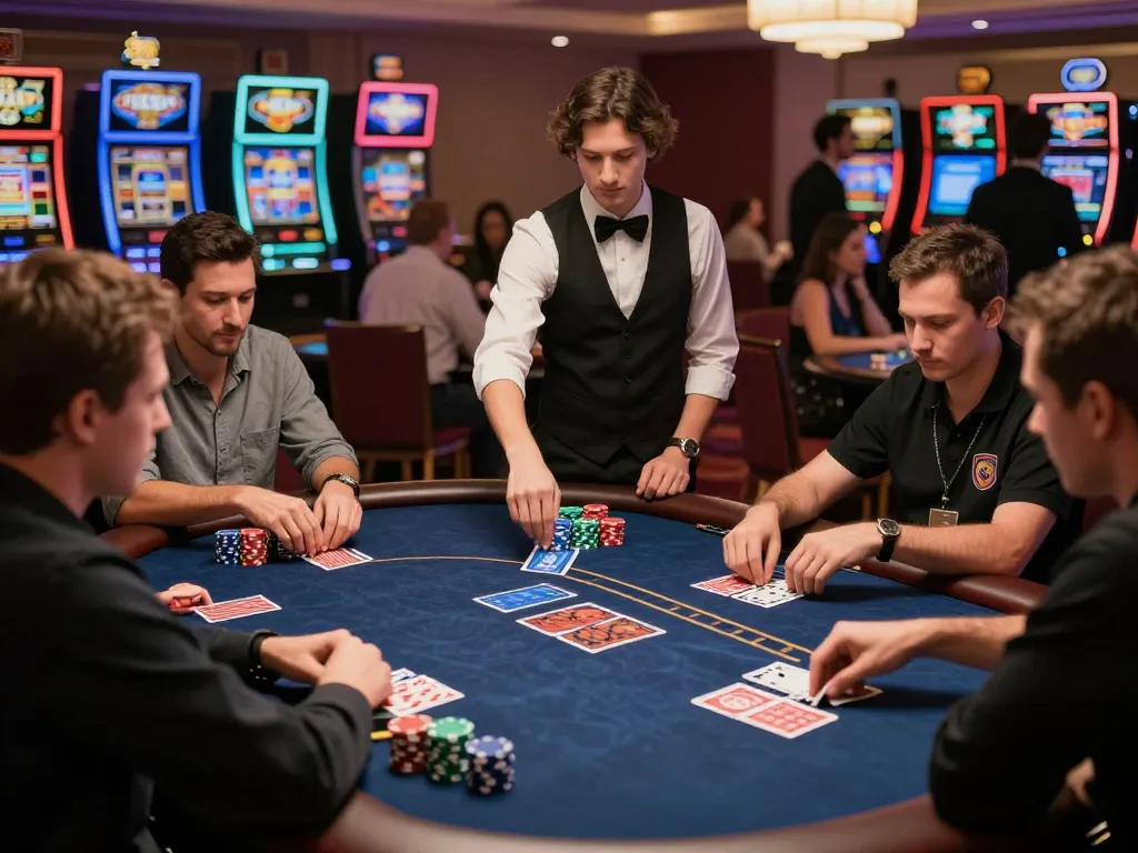 Active poker game at 789F casino with players strategizing their bets amid an engaging atmosphere.