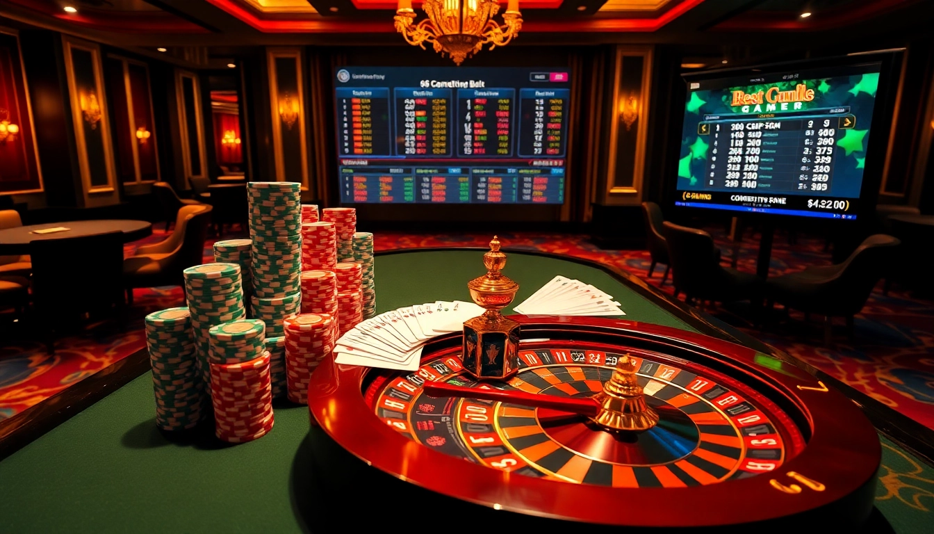 Experience the thrill of 68 game bài with vibrant poker chips and a dazzling roulette wheel.