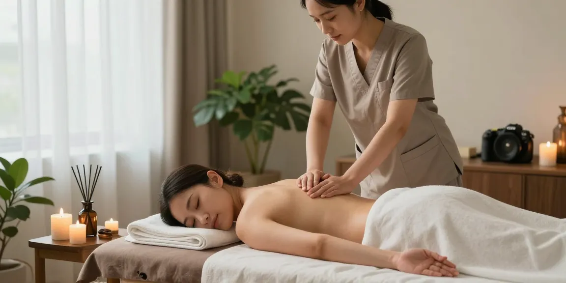 여의도출장마사지 in a calming home environment with a therapist providing relaxation therapy