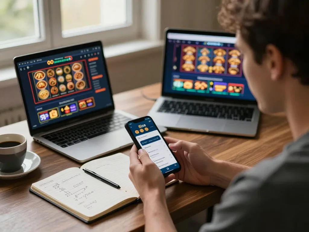 Person engaging with the 8live casino app on smartphone, showcasing online betting strategy.
