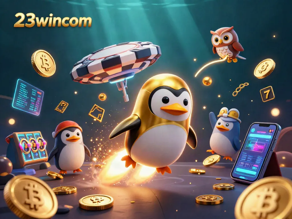 Engage with the excitement of 23wincom's dynamic casino adventure illustrated in vibrant 3D.