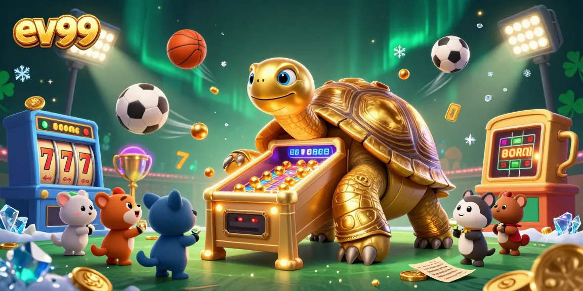 Experience thrilling ev99 slot jackpots with dynamic pinball action and festive casino elements.