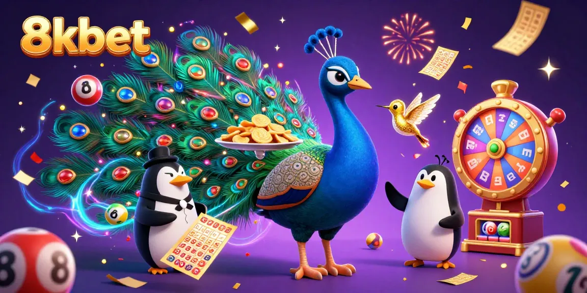Experience thrilling gameplay at 8xbet with colorful lottery elements and exciting casino characters.