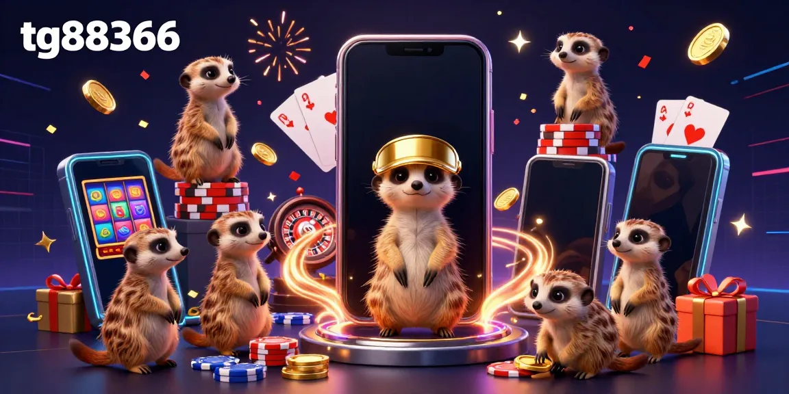 Experience the excitement at tg88366 with cheerful meerkats orchestrating a vibrant casino atmosphere.