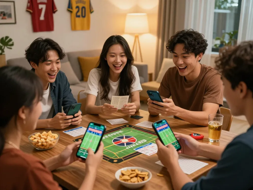 bongdalu88 users excitedly engaging in live sports betting session with friends.