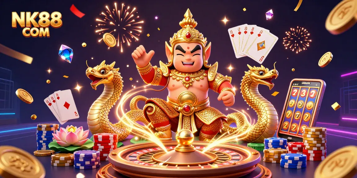 Engage in thrilling games at NK88 COM with vivid casino elements and a vibrant atmosphere.