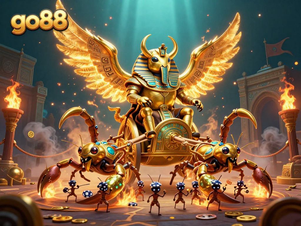 Experience thrilling jackpots at go88 with dynamic 3D visuals of games and characters in an exciting casino setting.