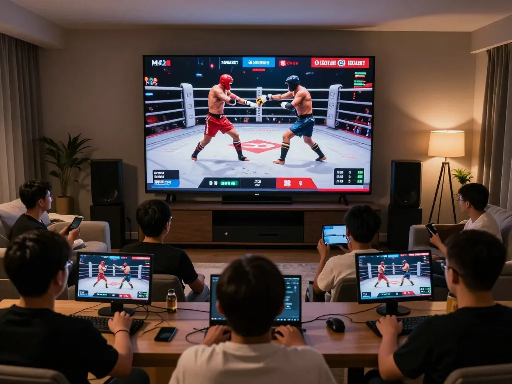 Khán giả thưởng thức xem đá gà trực tiếp HD với sự hào hứng, hành động độ phân giải cao trên màn hình.
