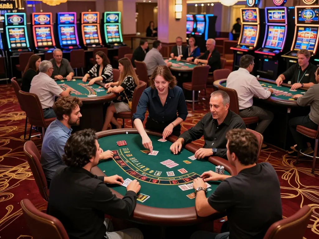 Experience dynamic blackjack action at du88 with engaged players and vibrant casino atmosphere.