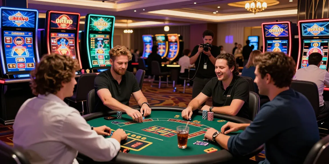 Explore the exciting gaming atmosphere at https://iis.org.uk featuring players enjoying credit card casinos with vibrant decor and thrilling moments.