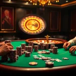 Players enjoy poker at the luxurious casino table of da88, surrounded by vibrant chips and cards.