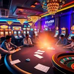 Players winning big at Fun88's dynamic casino, featuring poker tables and exciting live action.