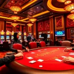 Exciting online gambling scene with FUN88 แท้ poker gameplay and vibrant casino atmosphere.