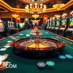 Experience thrilling casino action with 789BETCOM at vibrant poker and roulette tables.