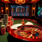Experience the thrill of 68 game bài with vibrant poker chips and a dazzling roulette wheel.