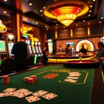 Engaging casino experience at five88 com with poker chips, cards, and slot machines.