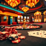 Experience the excitement of ONE88 with immersive casino visuals featuring poker tables and roulette wheels.