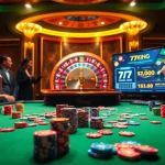 79king excited players enjoying a thrilling poker game at a luxurious casino table.