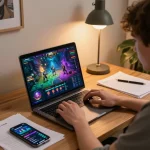 Engaged player utilizing the Liên minh ATQ online casino platform, showing interactive gaming interface with strategic notes