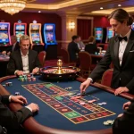 Experience strategic gameplay at 789win roulette table with engaged players and dynamic croupier.