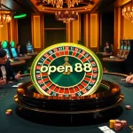 exciting roulette action at open88 casino with luxurious atmosphere and eager gamers