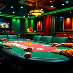 Players strategize at the vibrant 98win poker table, immersing in an intense Texas Hold'em game.