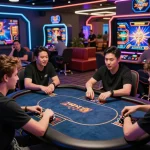 XIN88 online gaming platform with players enjoying a virtual casino experience, showcasing excitement and advanced gaming technology.