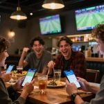 Experience live betting excitement with Bl555 in a modern sports bar.
