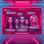 NSFW AI chatbot interface showcasing interactive characters and features, perfect for engaging adult users.