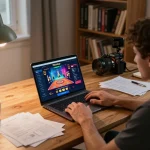 Engaging gameplay on 789clubgo website with vibrant casino graphics and a cozy setup