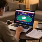 Engaging gaming on fly882 with poker interface illuminated in a cozy home